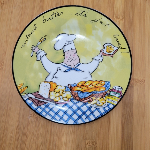 French Chef Wall Mud Pie plate dessert salad appetizer bread and butter - Picture 1 of 6